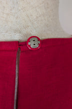 Vintage 90s Motto Red Sleeveless 100% Linen Shirt Size 16