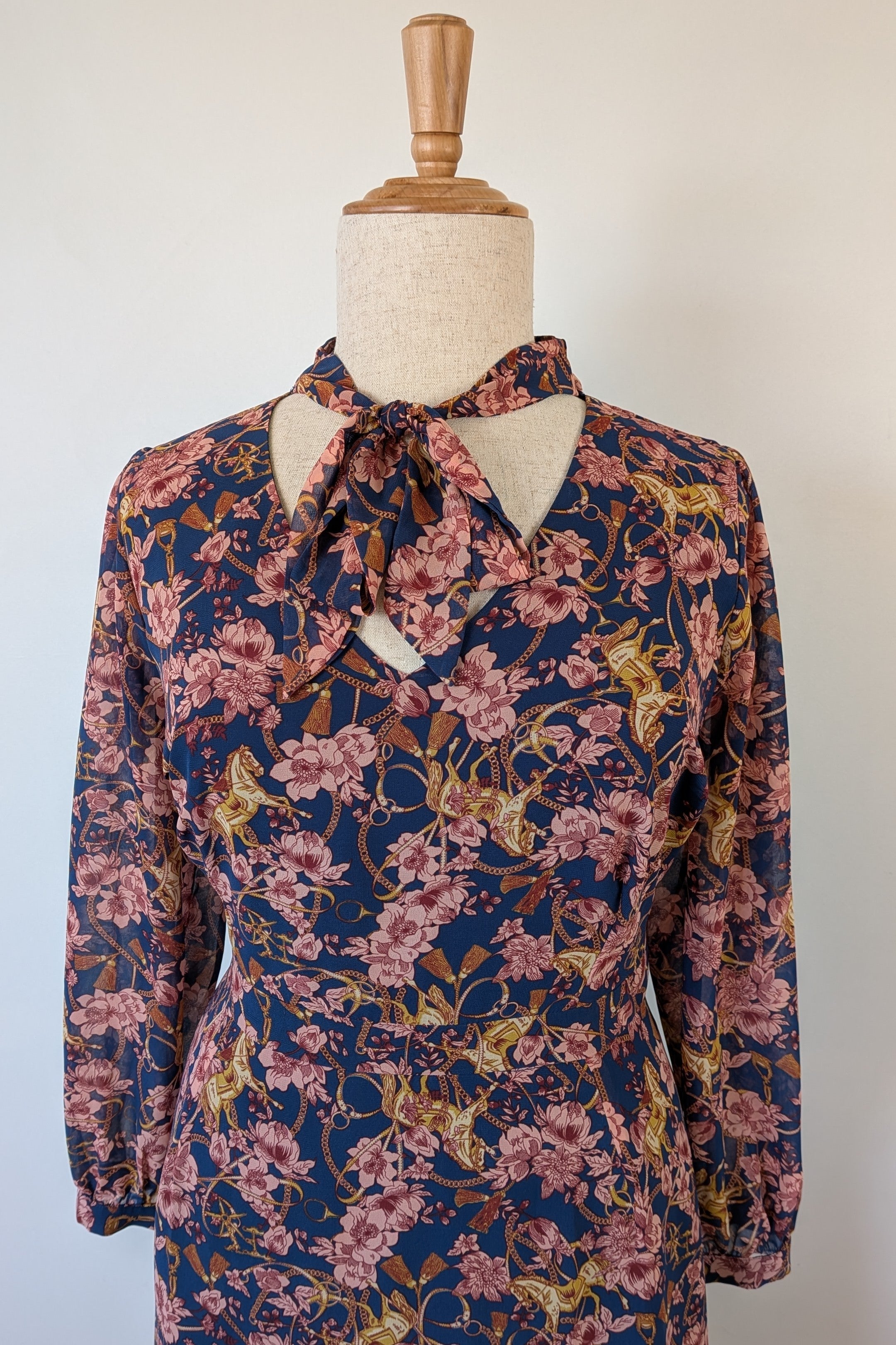 Modcloth Apogee of Elegance Floral & Horse Print Dress Size 22