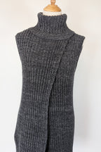 Country Road Grey Wool Cashmere Blend Rib Knit Sleeveless Turtleneck Jumper Size XS