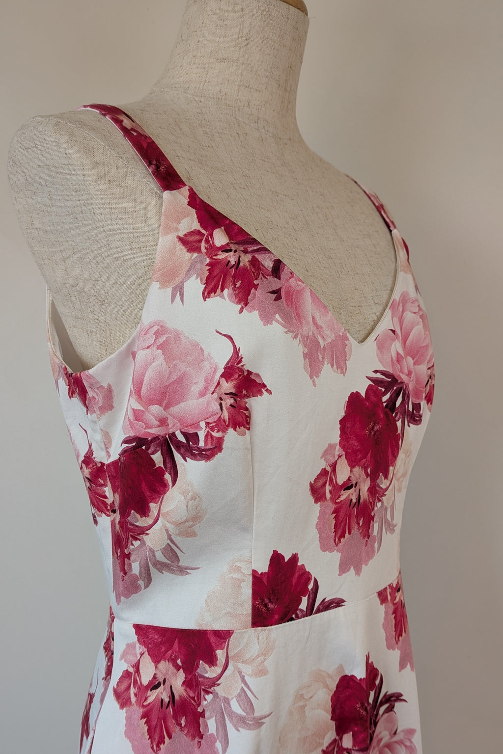 Portmans White & Pink Floral Fit and Flare Dress Size 10