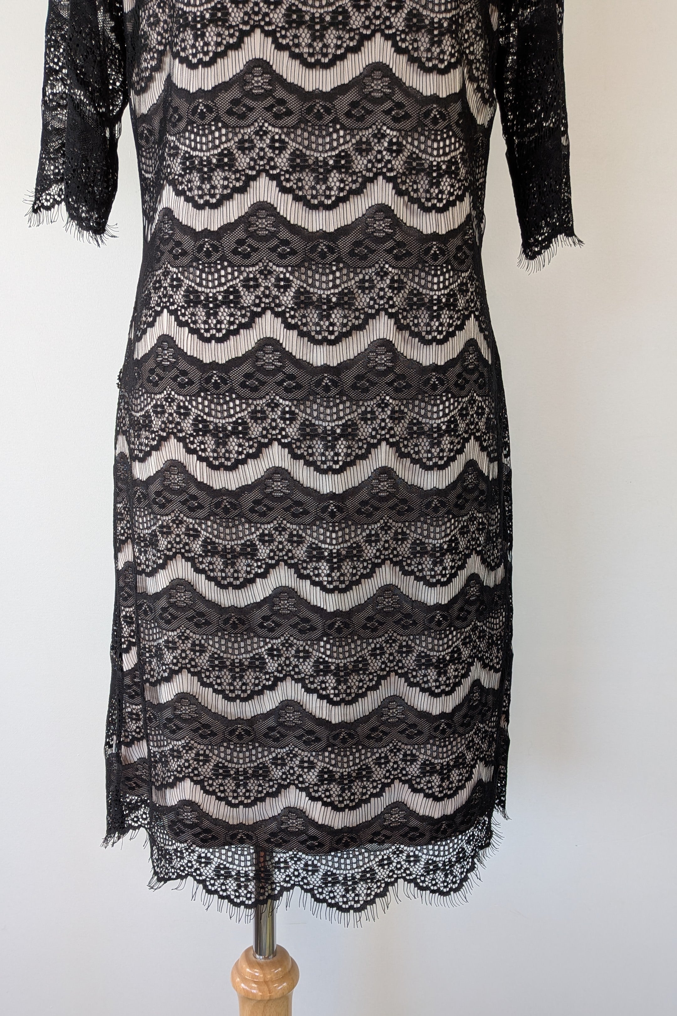 Bariano Black Lace Overlay Dress Size 14 Brand New With Tags RRP $159.95