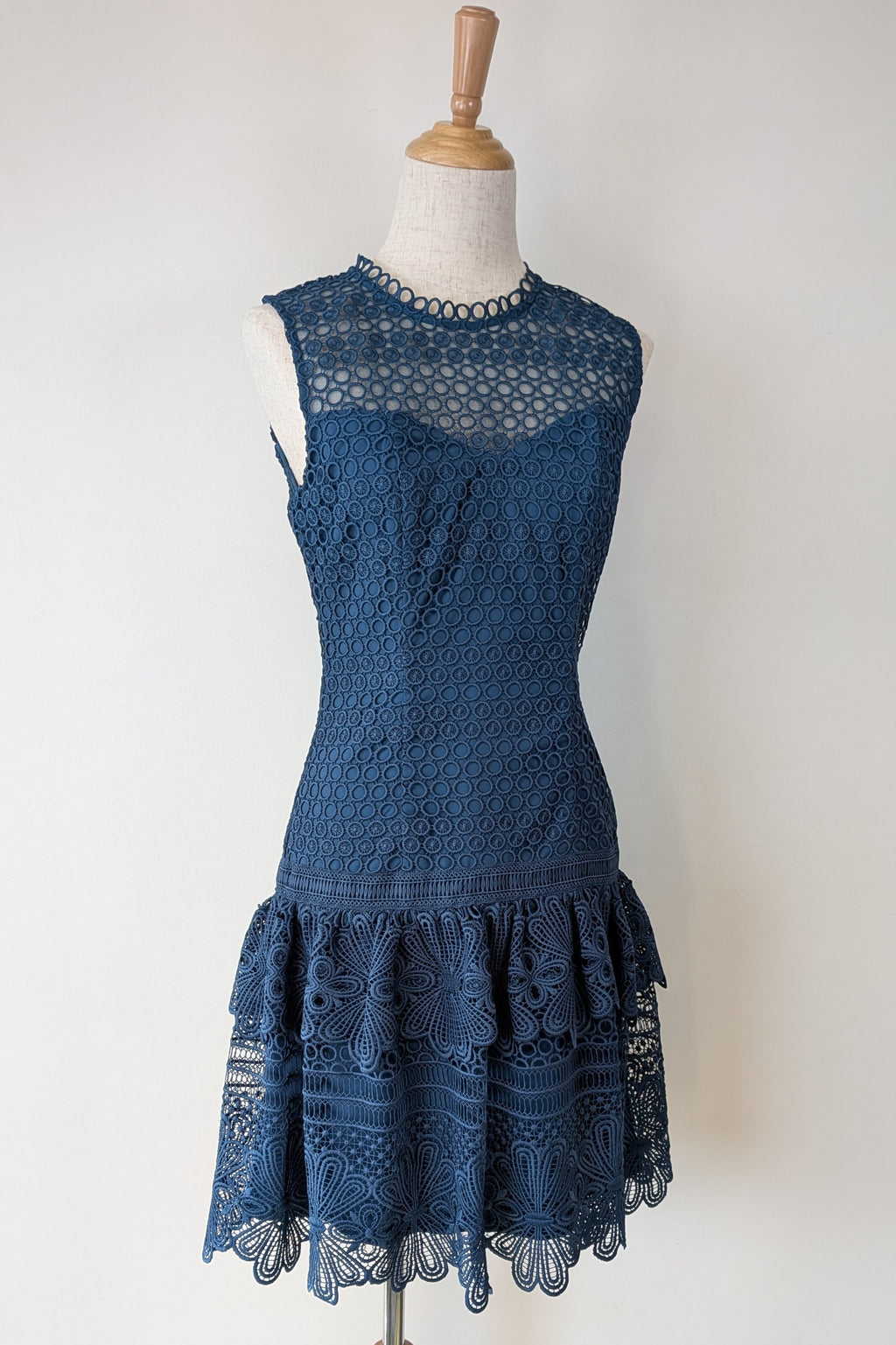 Review Teal Lace Drop Waist Dress Size 6
