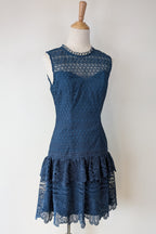 Review Teal Lace Drop Waist Dress Size 6
