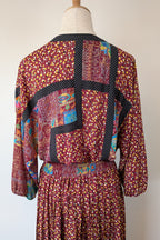 Vintage 80s Diane Freis Georgette Dress Size L