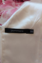 Portmans White & Pink Floral Fit and Flare Dress Size 10