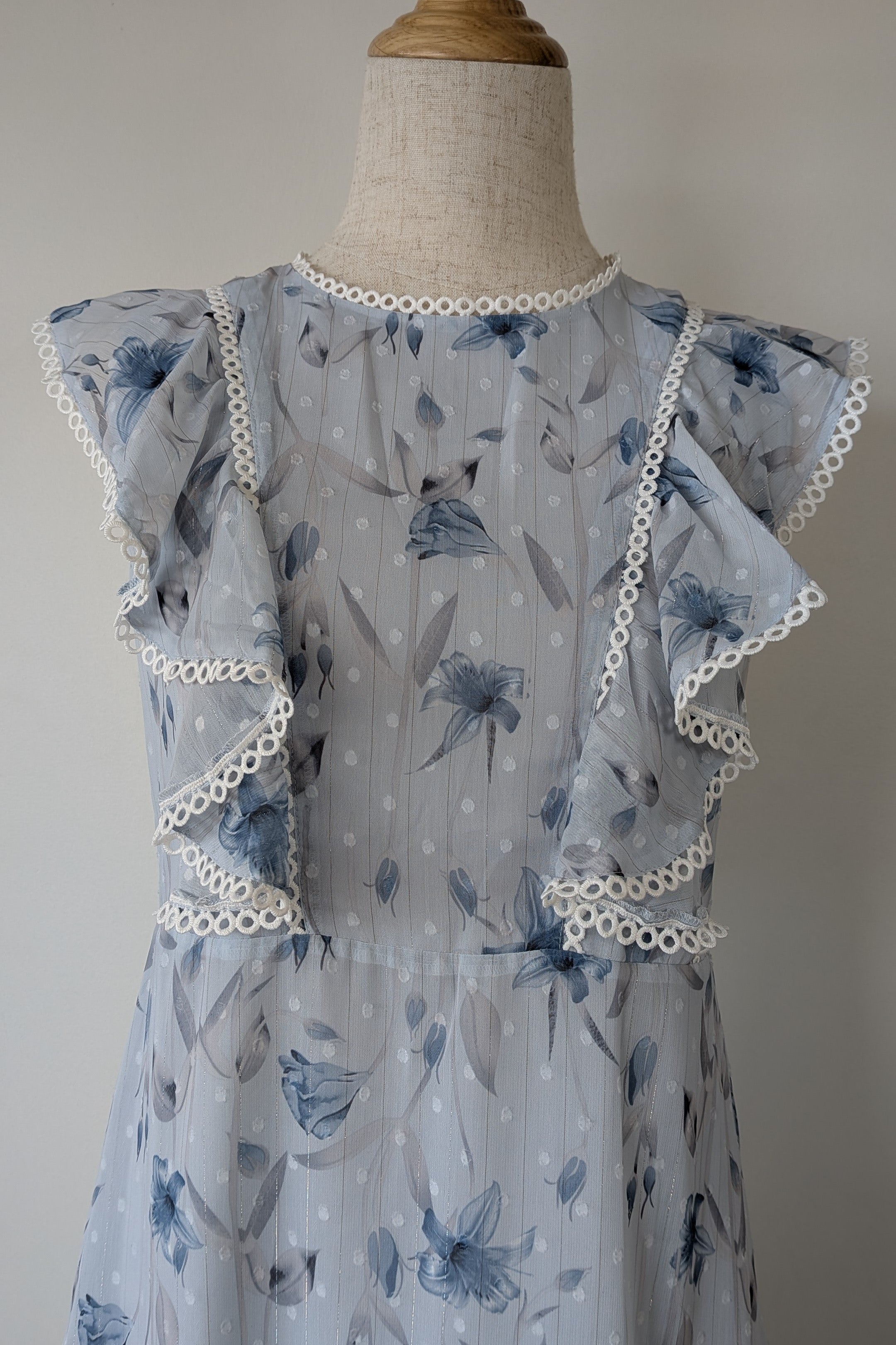 Bardot Junior Sadie Trim Dress in Blue Lily Size 16
