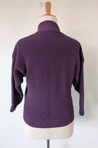 Vintage 80s Casaveen Pure New Wool Purple Cardigan (Made in Tasmania) Size 14