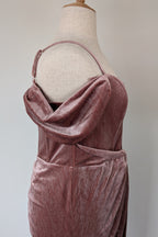 City Chic Jayla Cold Shoulder Velvet Rose Dress Size M