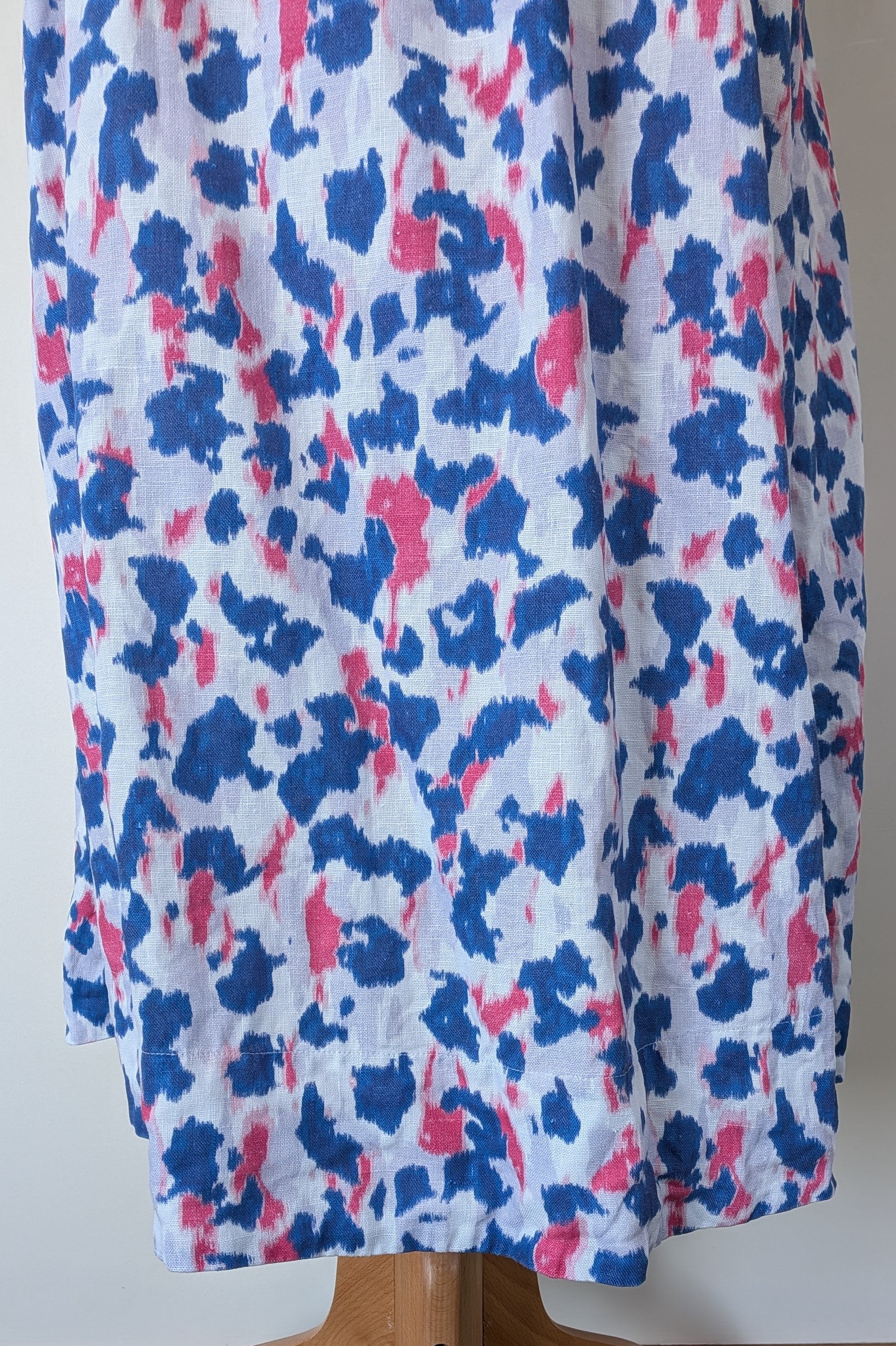 Witchery Linen One Shoulder Watercolour Print Midi Dress with Cut Out Size 16