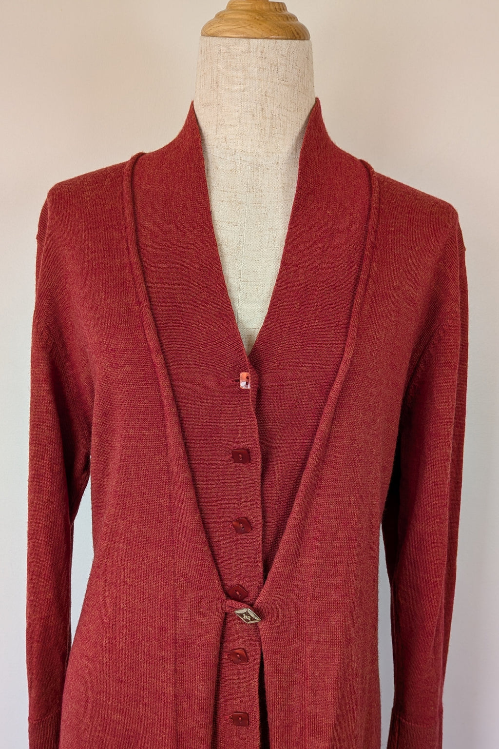 Vintage 90s Meredith Rust Long Cardigan Size 12