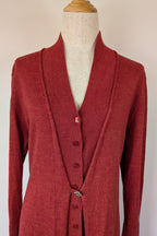 Vintage 90s Meredith Rust Long Cardigan Size 12
