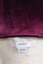 The Poetic Gypsy Burgundy Velvet Top Size 18/20