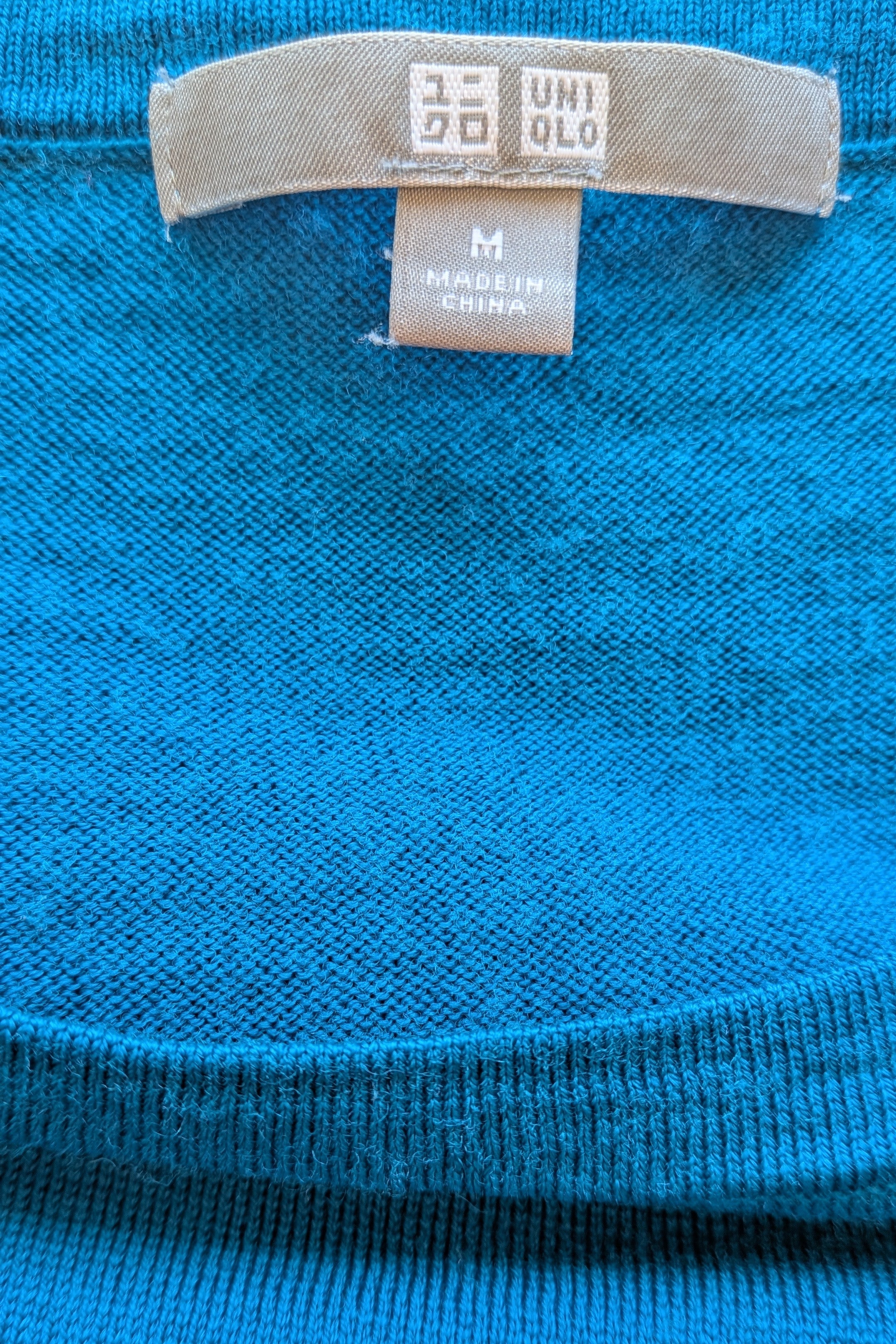 Uniqlo Teal 100% Merino Wool Sweater Size M