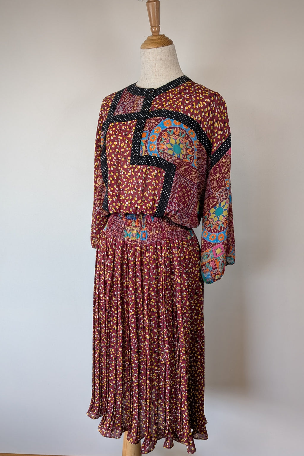 Vintage 80s Diane Freis Georgette Dress Size L