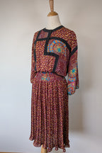 Vintage 80s Diane Freis Georgette Dress Size L