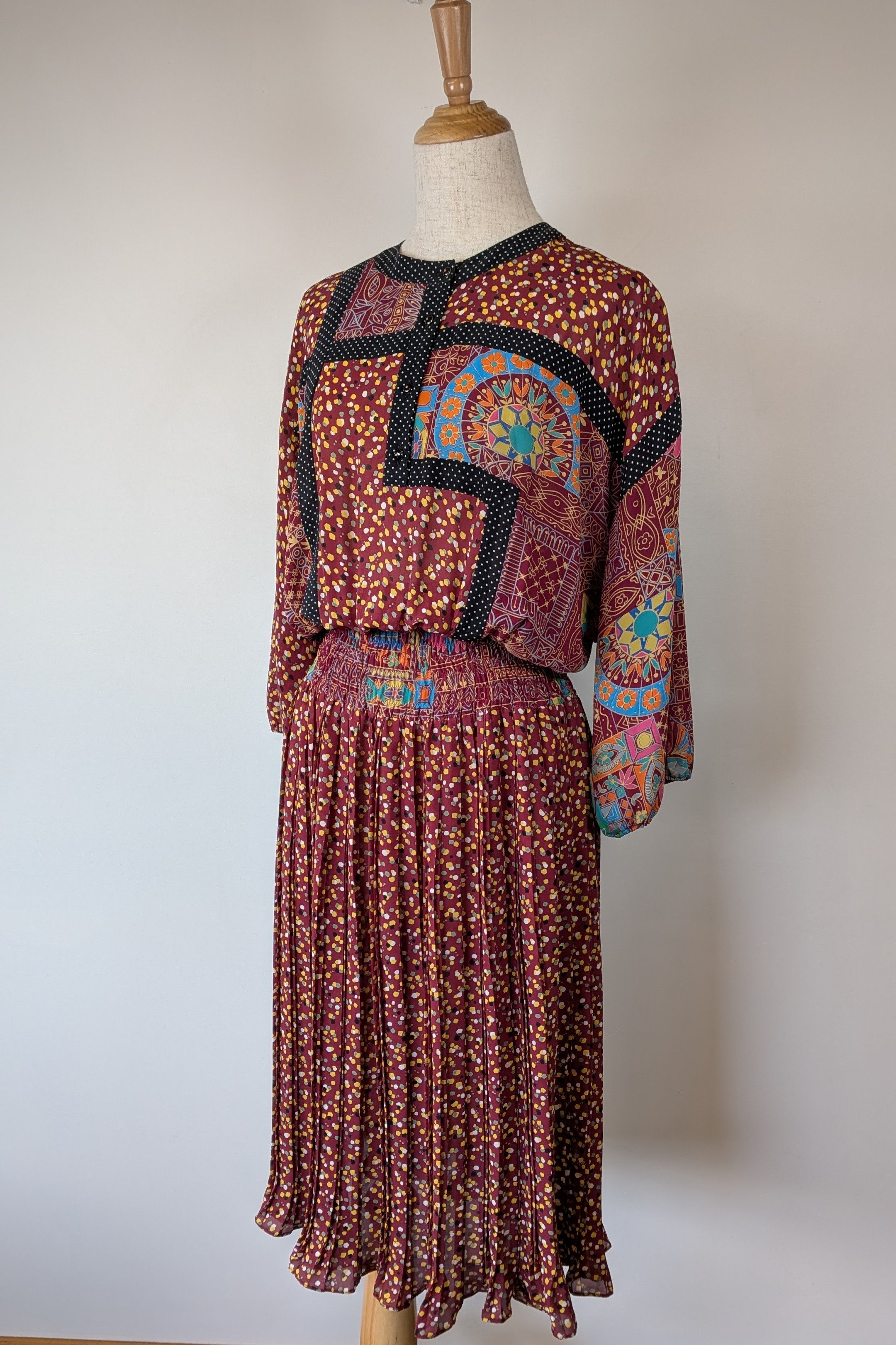 Vintage 80s Diane Freis Georgette Dress Size L