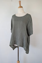 Dolce Vita Italian Linen Top in Khaki One Size