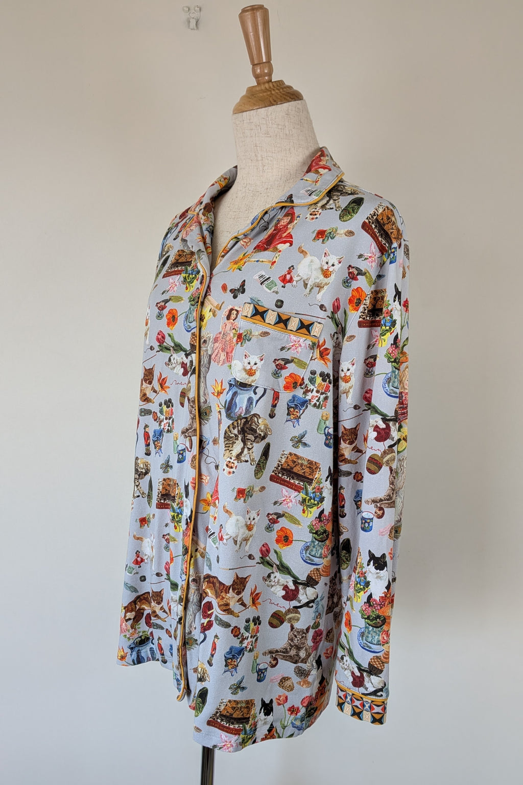 Blue Illusion x Nathalie Lété House of Cats PJ Top Size S