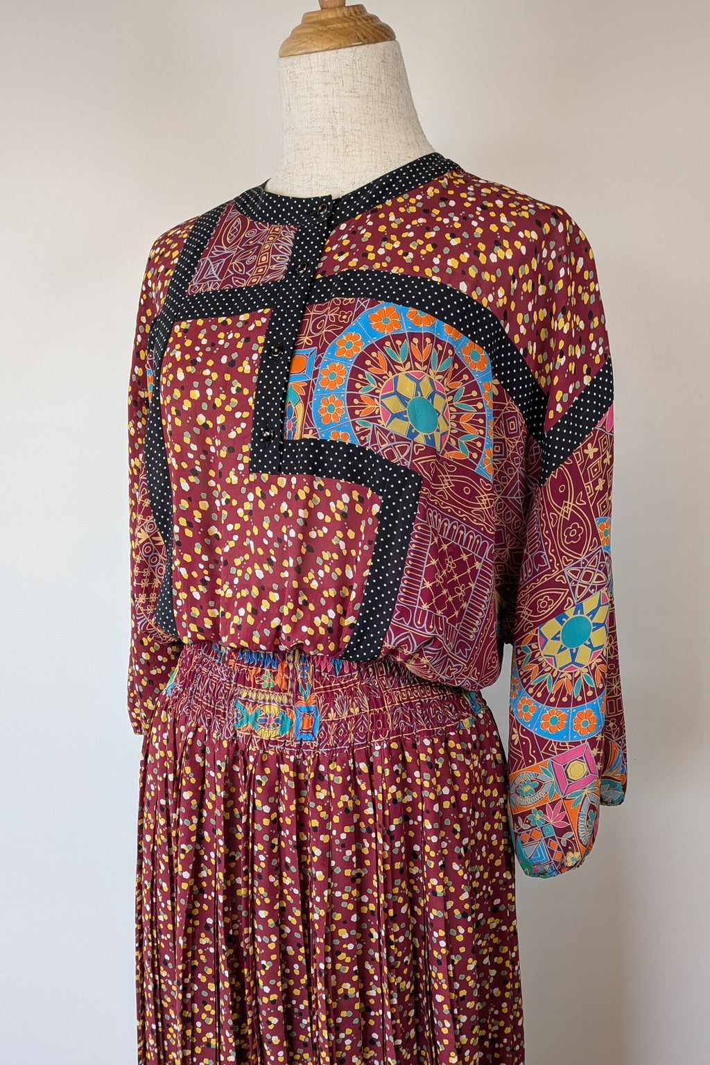Vintage 80s Diane Freis Georgette Dress Size L