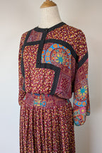 Vintage 80s Diane Freis Georgette Dress Size L