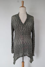 Vintage Y2K Envy Me Green Bouclé Weave Tunic One Size