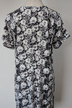 Veducci Linen Blend Floral Monochrome Dress Size 10