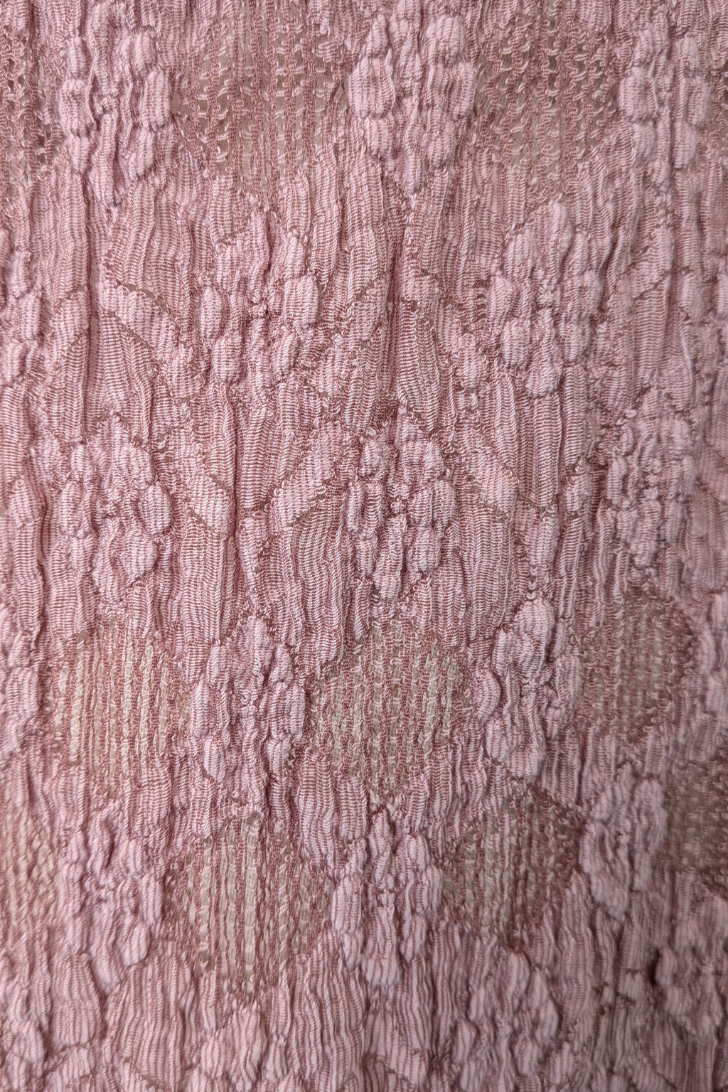 Lace Palace Antique Lace Crochet Pink Fairycore Tunic Top Size S/M