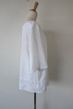 Blue Illusion 100% Organic Cotton White Embroidered Bell Sleeve Shirt Size M