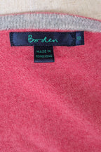 Boden Pink 100% Cashmere Floral Embroidered Cardigan Size 12/14