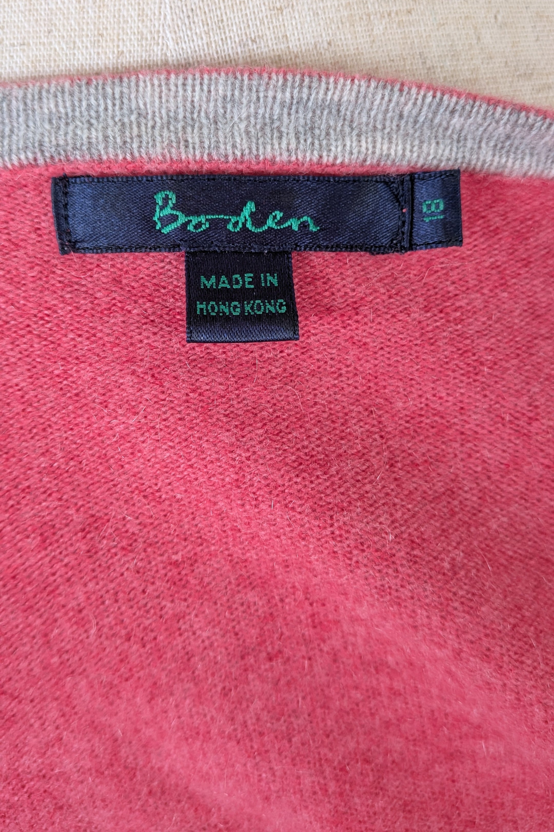 Boden Pink 100% Cashmere Floral Embroidered Cardigan Size 12/14