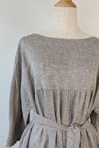 Stella Moda Linen Midi Dress in Grey in One Size