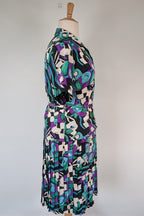 Vintage 80s Styled By Antonia Abstract Pattern Dress Size 16