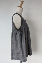 Montaigne Grey Pur Frayed Singlet Top in Linen Size S