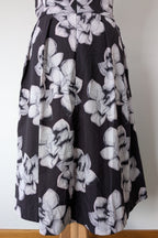 City Chic Strapless Fit and Flare Black Rose Midi Dress Size L