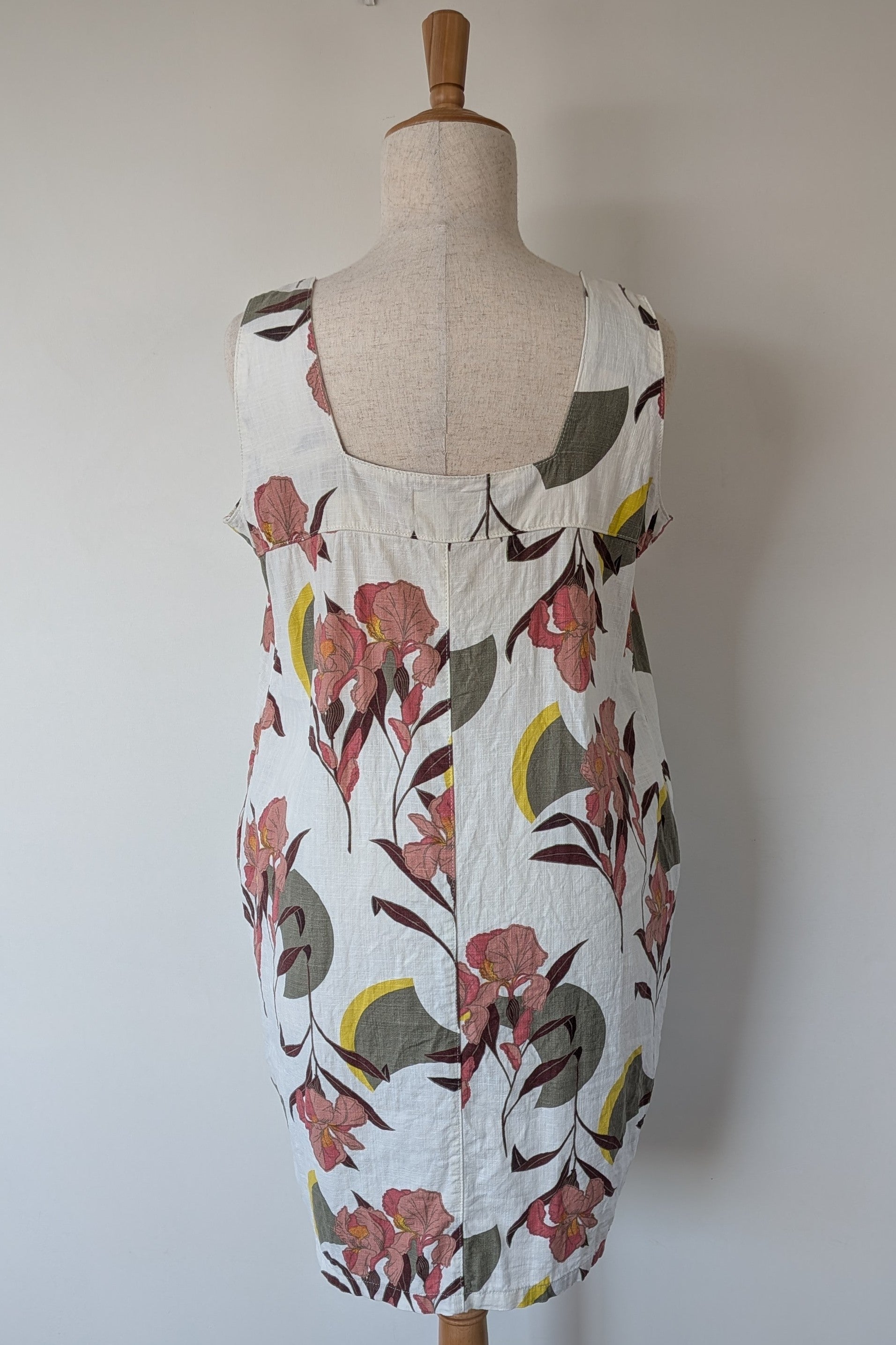 Next Linen Blend Floral Shift Dress Size 20