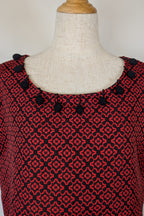 Revival Retro Red & Black Pom Pom Top Size 14