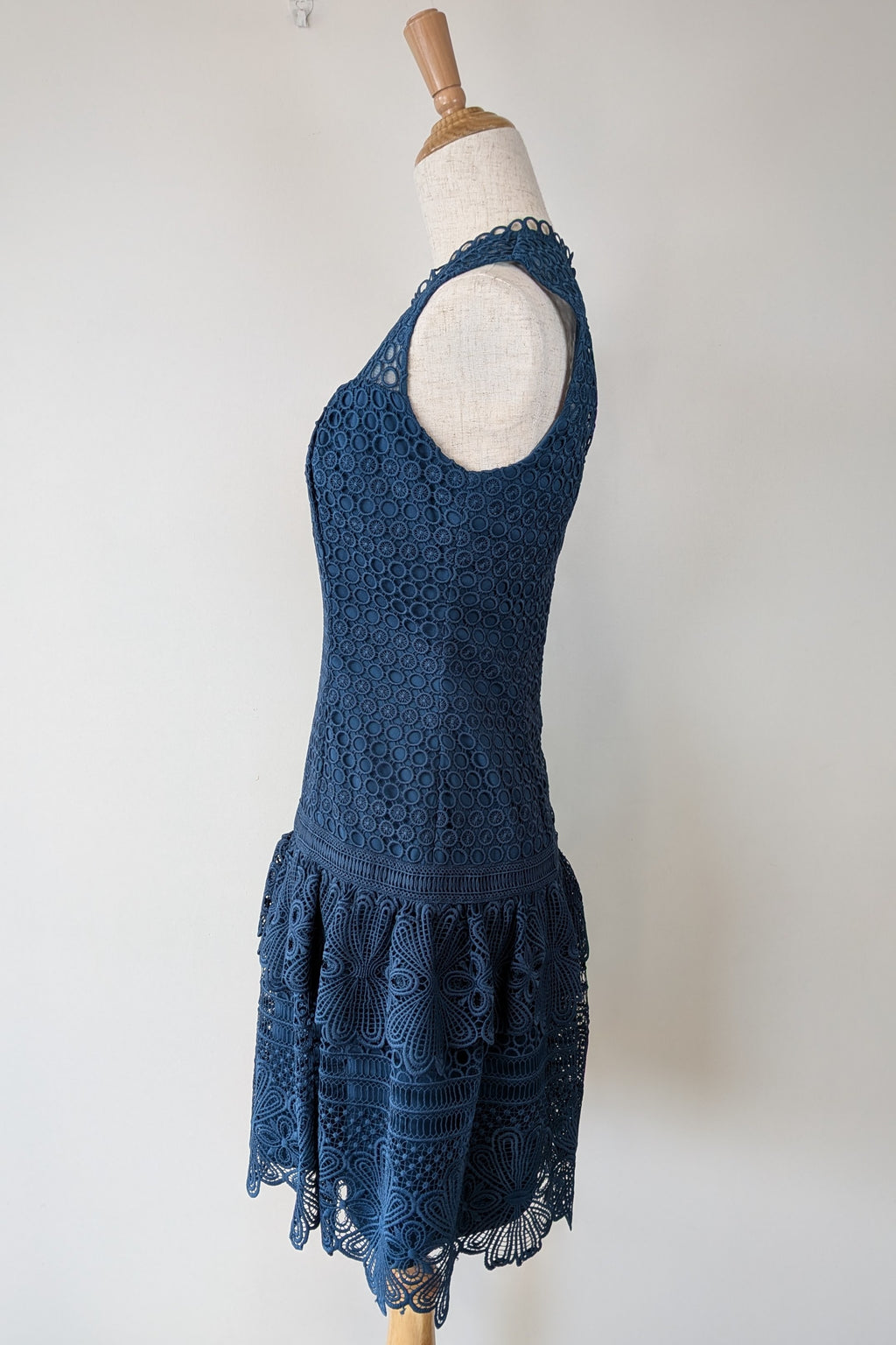 Review Teal Lace Drop Waist Dress Size 6