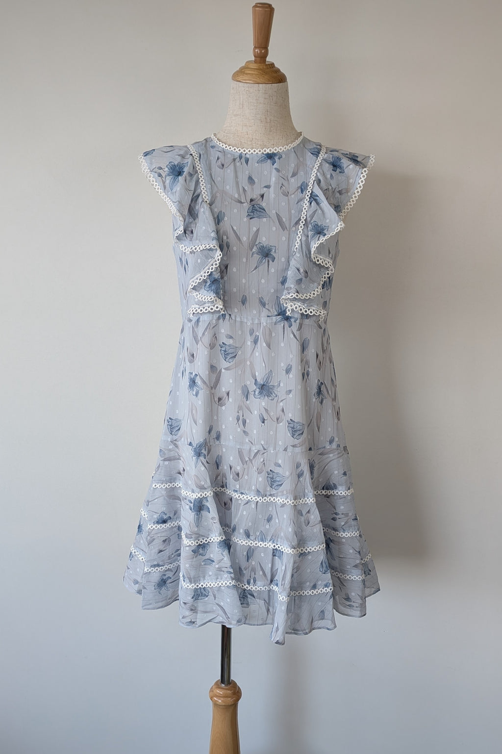 Bardot Junior Sadie Trim Dress in Blue Lily Size 16