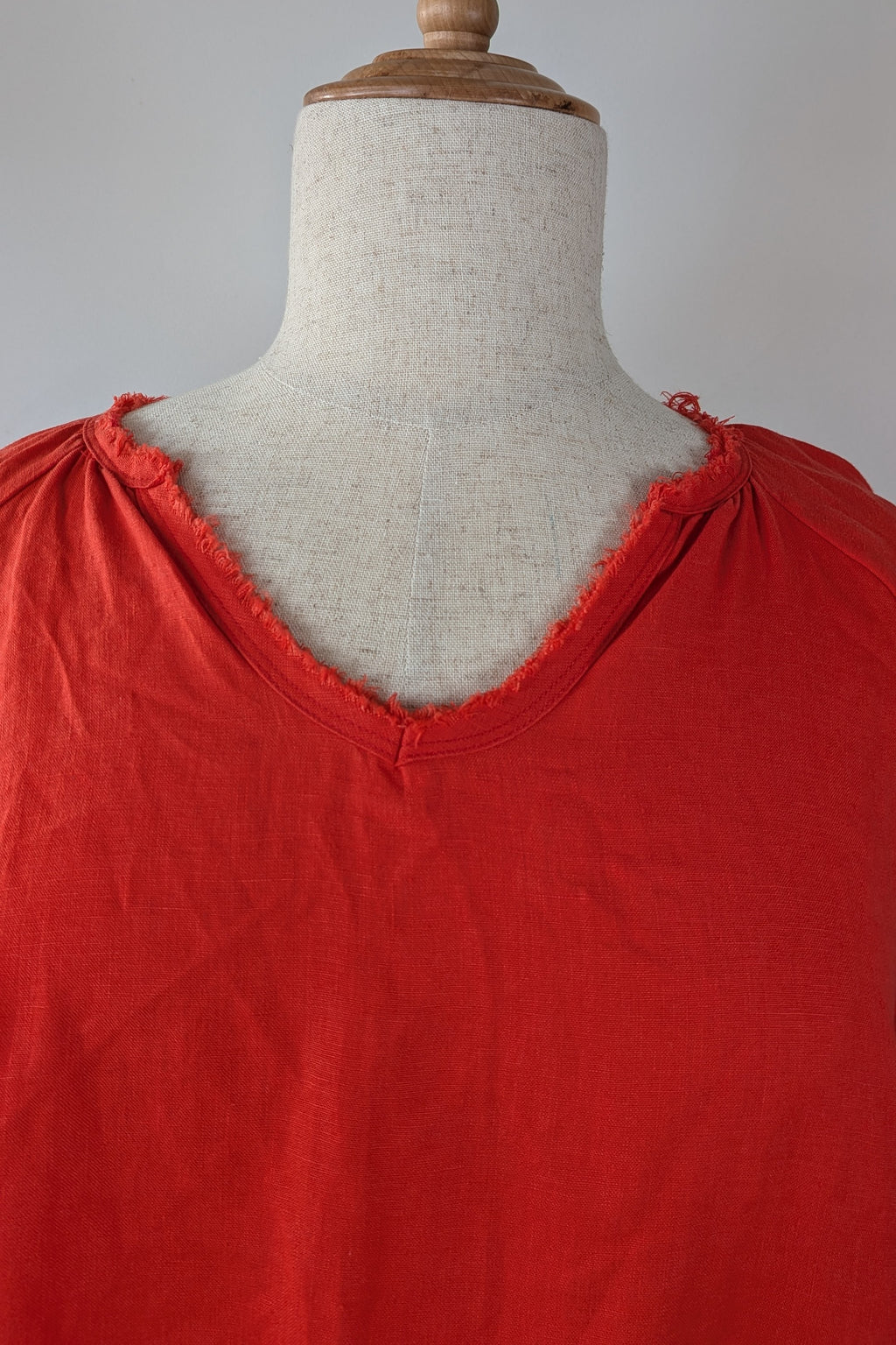 Soul Sparrow Red 100% Linen Top Size XL