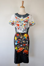 Piccione.Piccione Italian Designer Printed A-Line Dress Size 10/12
