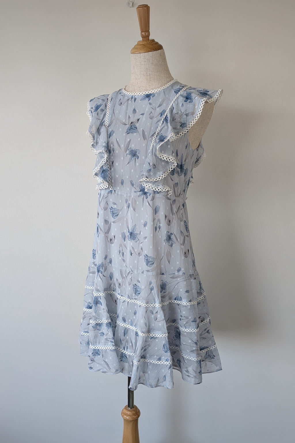 Bardot Junior Sadie Trim Dress in Blue Lily Size 16