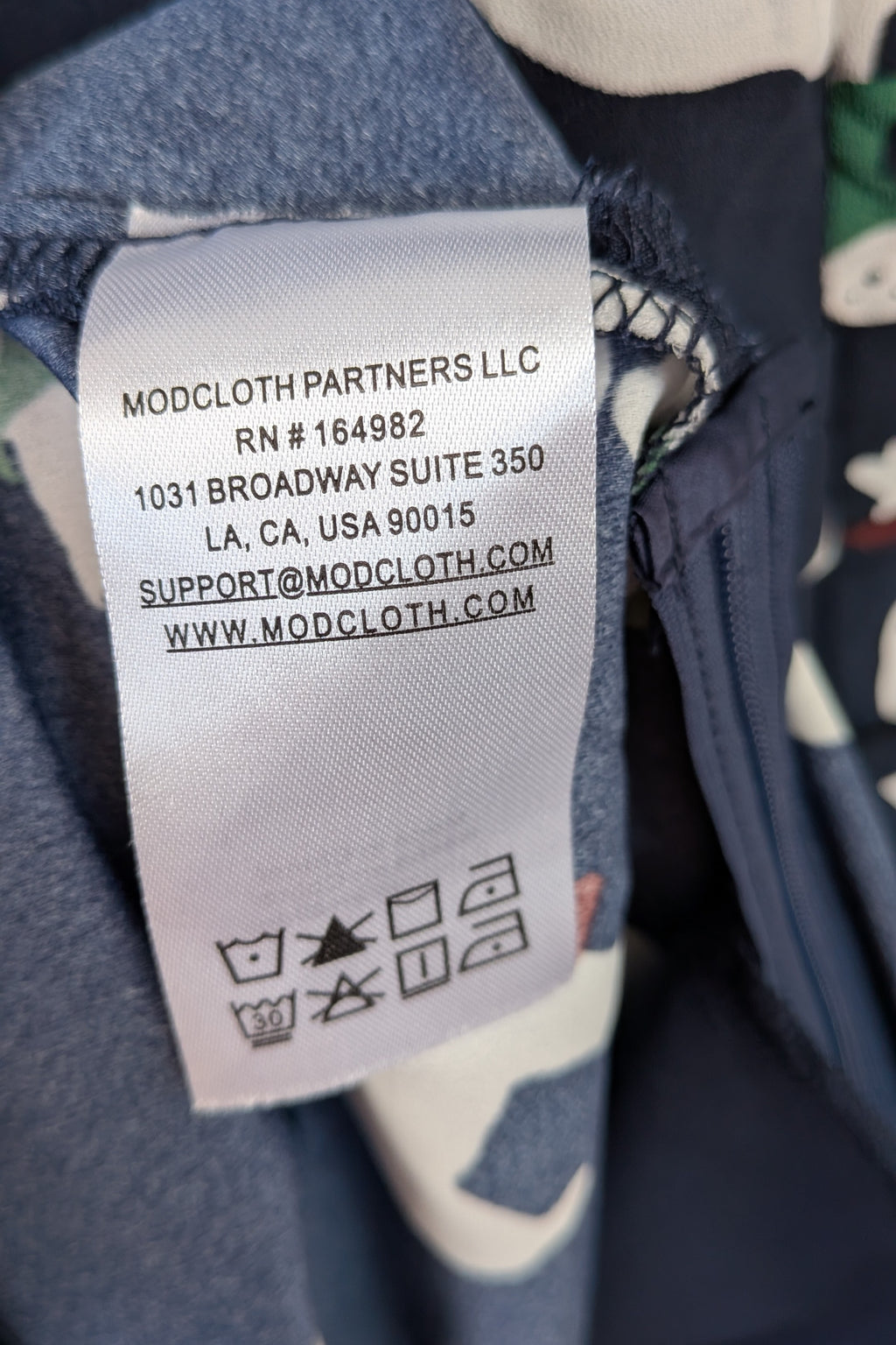 Modcloth Susan Bee Anthony Polar Bear Navy Fit & Flare Dress Size 20