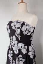 City Chic Strapless Fit and Flare Black Rose Midi Dress Size L