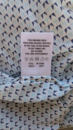 Country Road Blue Geometric Cotton Puff Sleeve Shirt Size S