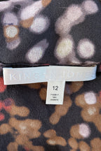 Vintage Y2K Kingan Jones 100% Silk Abstract Dot Top Size 12