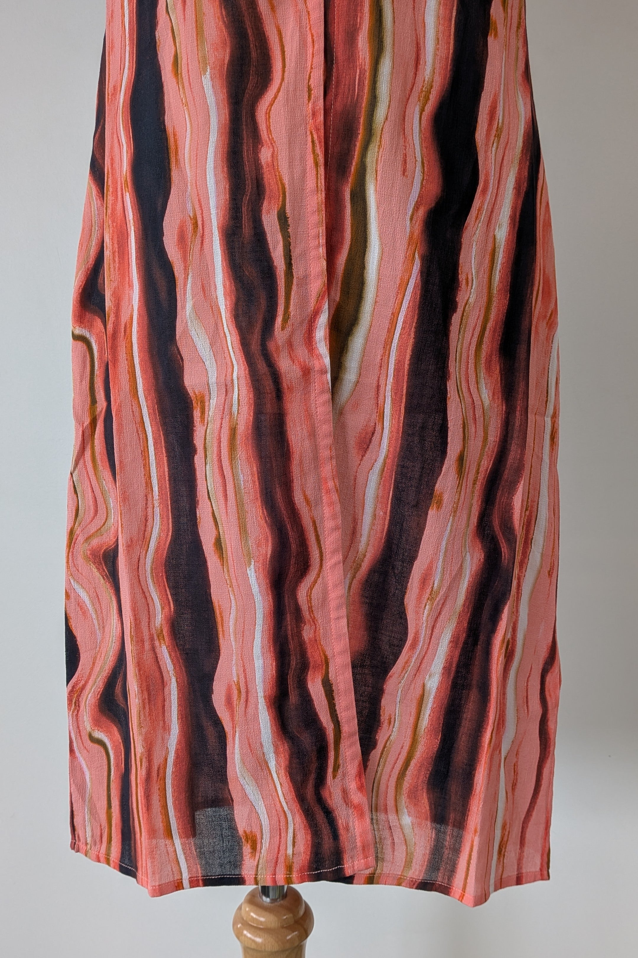 Venroy Crinkle Cotton Halter Vest in Pink Wavy Stripe Size S Brand New With Tags RRP $180