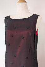 Vintage Y2K Suzanne Grae Red & Black Overlay Dress Size 12