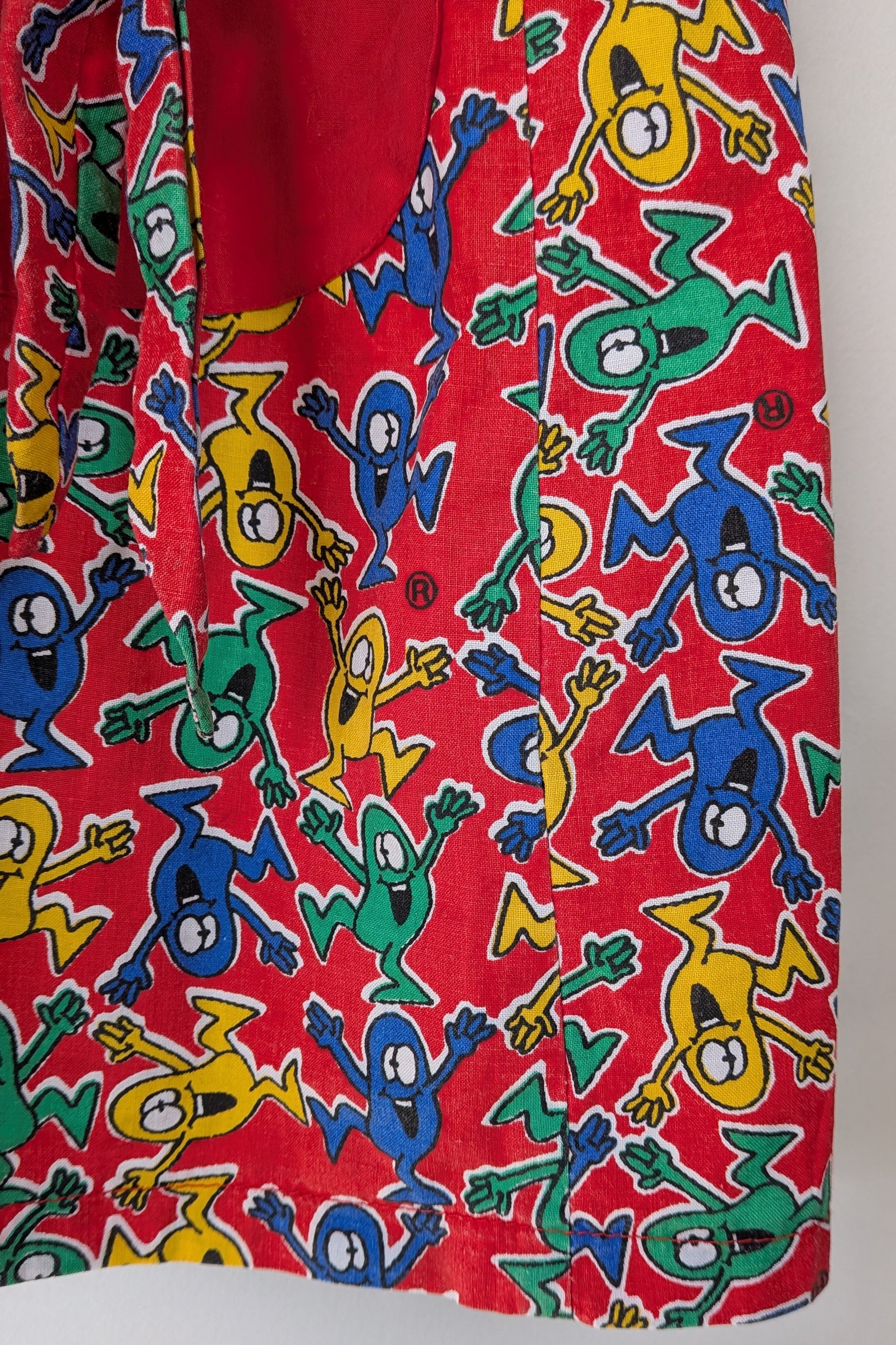 Vintage 80s GJ Design Australia Mr. Men Smock Dress Size 6