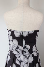 City Chic Strapless Fit and Flare Black Rose Midi Dress Size L