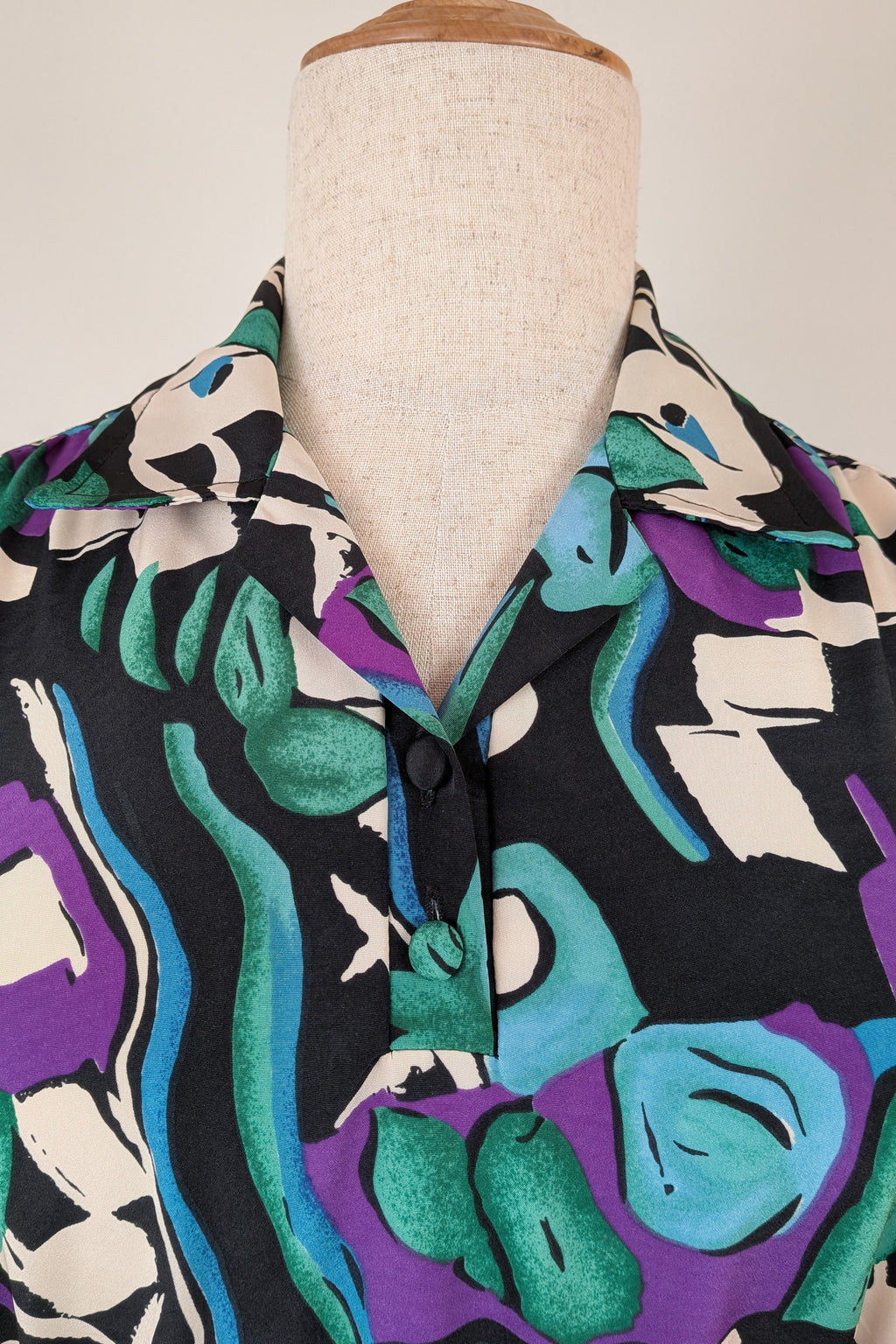 Vintage 80s Styled By Antonia Abstract Pattern Dress Size 16